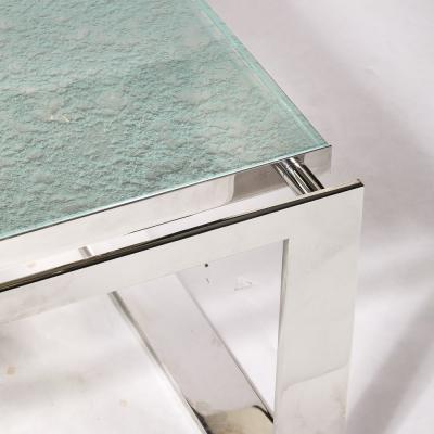 Lorin Marsh Modernist Nickel and Lucite Glacial Cocktail Table by Lorin Marsh