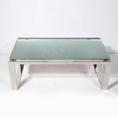 Lorin Marsh Modernist Nickel and Lucite Glacial Cocktail Table by Lorin Marsh