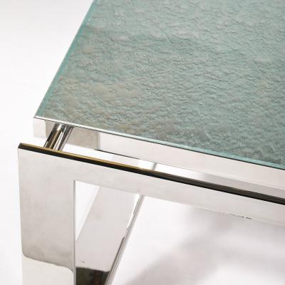 Lorin Marsh Modernist Nickel and Lucite Glacial Cocktail Table by Lorin Marsh