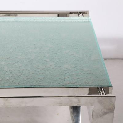 Lorin Marsh Modernist Nickel and Lucite Glacial Cocktail Table by Lorin Marsh
