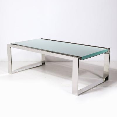 Lorin Marsh Modernist Nickel and Lucite Glacial Cocktail Table by Lorin Marsh