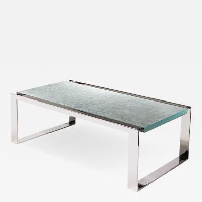 Lorin Marsh Modernist Nickel and Lucite Glacial Cocktail Table by Lorin Marsh