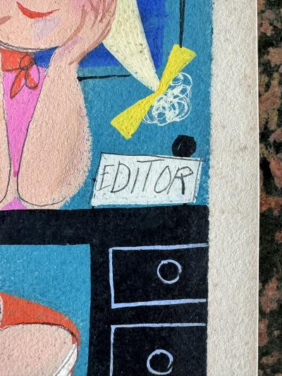 Lorraine Mrs B D Andrea Fox Editor and Typist Mid Century Womens Magazine Illustration Naive