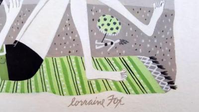 Lorraine Mrs B D Andrea Fox Father and Son at the Beach Female Illustrator