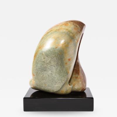 Lorraine Stimmel Modernist Exotic Green Marble Sculpture Kneeling Woman by Lorraine Stimmel