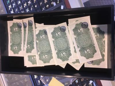 Lot of 27 1921 Uncirculated Cinco Peso Notes Republica Mexicana