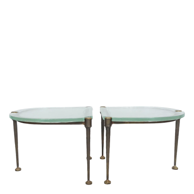 Lothar Klute 1980s Lothar Klute pair of bronze and glass coffee tables Germany