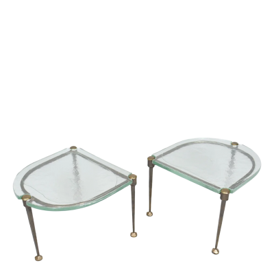Lothar Klute 1980s Lothar Klute pair of bronze and glass coffee tables Germany