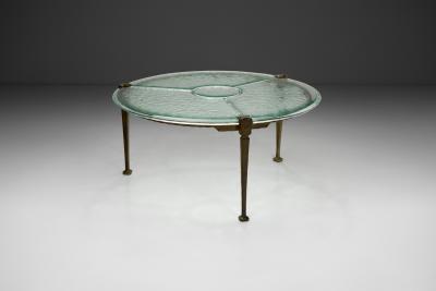 Lothar Klute Round Glass Coffee Table by Lothar Klute Germany 1980s