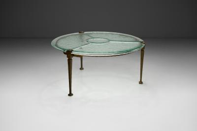Lothar Klute Round Glass Coffee Table by Lothar Klute Germany 1980s