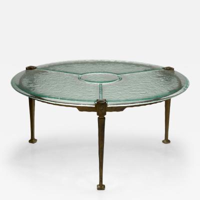 Lothar Klute Round Glass Coffee Table by Lothar Klute Germany 1980s