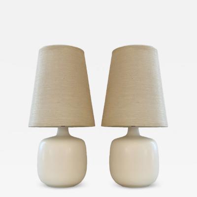 Lotte Gunnar Bostlund Lotte and Gunnar Bostlund Ceramic Lamps With Original Shades 1960s a Pair