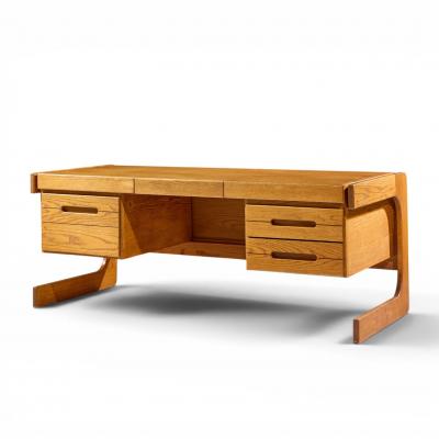 Lou Hodges Lou Hodges Mid Century Oak Cantilever Executive Desk