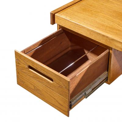 Lou Hodges Lou Hodges Mid Century Oak Cantilever Executive Desk