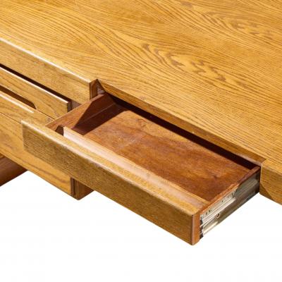 Lou Hodges Lou Hodges Mid Century Oak Cantilever Executive Desk
