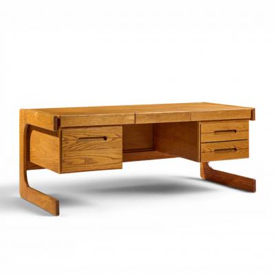 Lou Hodges Lou Hodges Mid Century Oak Cantilever Executive Desk