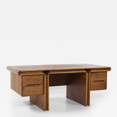 Lou Hodges Lou Hodges for Creative Crafts Mid Century Curved Walnut Executive Desk