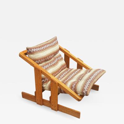 Lou Hodges Mid Century Modern Sling Lounge Chair by Lou Hodges in Oak