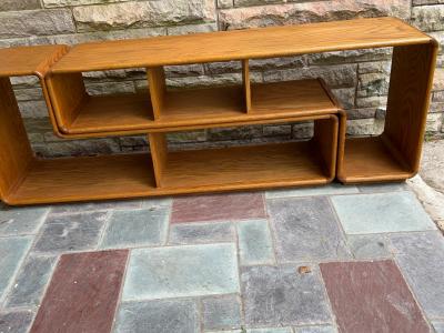 Lou Hodges Stylish Lou Hodges 2 Piece Modular Wall Unit TV Console Shelf Mid Century Modern