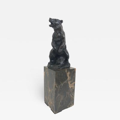 Louis Albert Carvin Bronze Bear Sculpture by Carvin Art Deco France 1930s