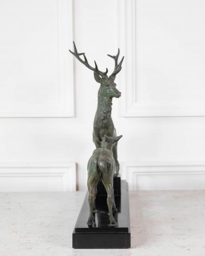 Louis Albert Carvin Louis Albert Carvin Stag and Doe Sculpture