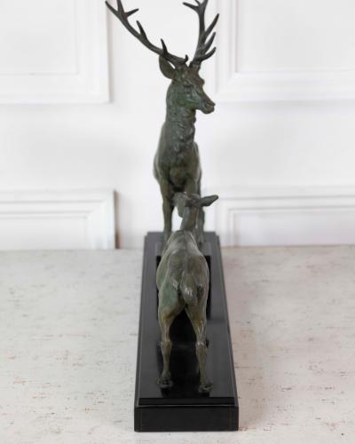 Louis Albert Carvin Louis Albert Carvin Stag and Doe Sculpture