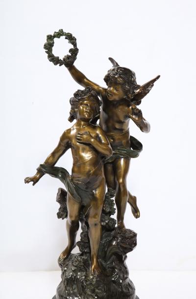 Louis Auguste Moreau Fine Patinated Bronze Sculpture