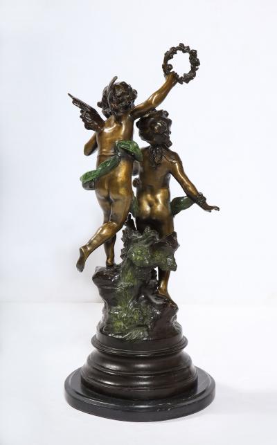 Louis Auguste Moreau Fine Patinated Bronze Sculpture