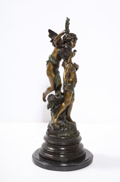 Louis Auguste Moreau Fine Patinated Bronze Sculpture