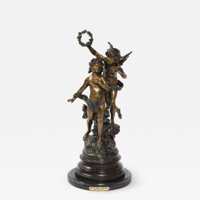 Louis Auguste Moreau Fine Patinated Bronze Sculpture