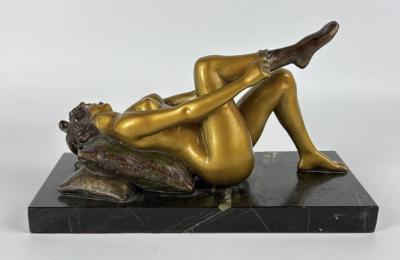 Louis Chalon Reclining Female Nude 