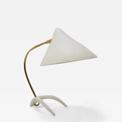 Louis Christiaan Kalff 1950s Louis Kalff Style White Mid Century Brass Desk or Table Lamp
