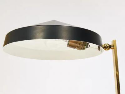 Louis Christiaan Kalff Midcentury Black Brass Table or Desk Lamp Austria 1960s