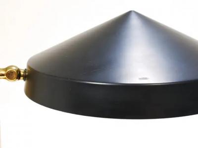 Louis Christiaan Kalff Midcentury Black Brass Table or Desk Lamp Austria 1960s