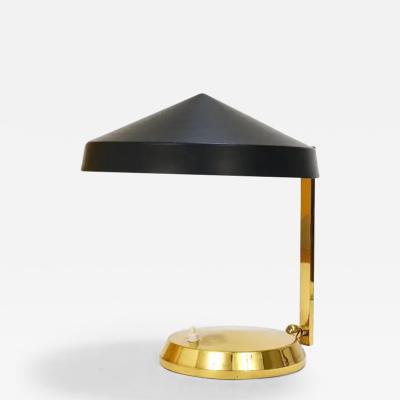 Louis Christiaan Kalff Midcentury Black Brass Table or Desk Lamp Austria 1960s