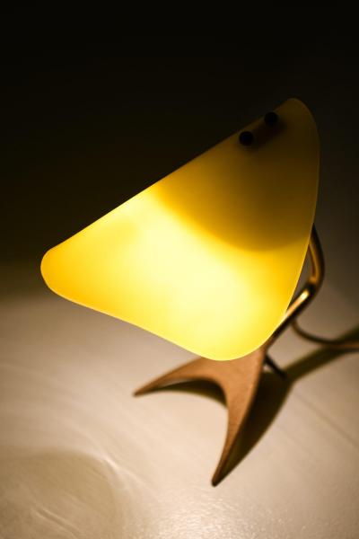 Louis Christiaan Kalff Table Lamp in Lacquered Metal Brass and Plastic by Louis Kalff 1950s