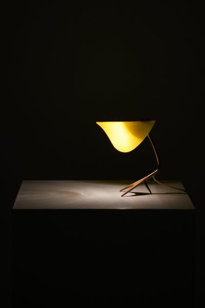 Louis Christiaan Kalff Table Lamp in Lacquered Metal Brass and Plastic by Louis Kalff 1950s