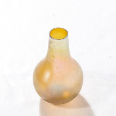 Louis Comfort Tiffany Iridescent Favrile Art Glass Gord Form Vase Signed Louis Comfort Tiffany