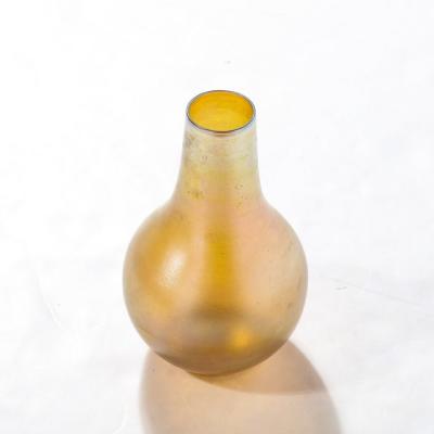 Louis Comfort Tiffany Iridescent Favrile Art Glass Gord Form Vase Signed Louis Comfort Tiffany