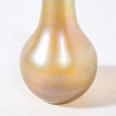 Louis Comfort Tiffany Iridescent Favrile Art Glass Gord Form Vase Signed Louis Comfort Tiffany