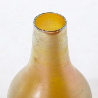 Louis Comfort Tiffany Iridescent Favrile Art Glass Gord Form Vase Signed Louis Comfort Tiffany