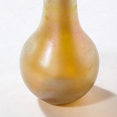 Louis Comfort Tiffany Iridescent Favrile Art Glass Gord Form Vase Signed Louis Comfort Tiffany