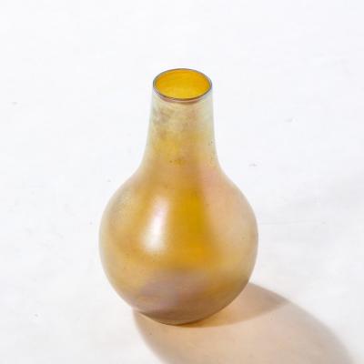 Louis Comfort Tiffany Iridescent Favrile Art Glass Gord Form Vase Signed Louis Comfort Tiffany