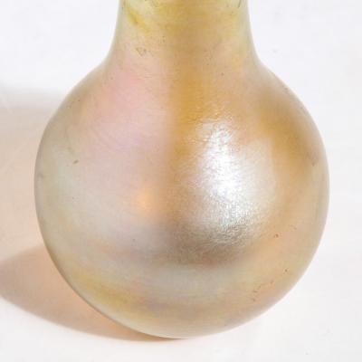 Louis Comfort Tiffany Iridescent Favrile Art Glass Gord Form Vase Signed Louis Comfort Tiffany