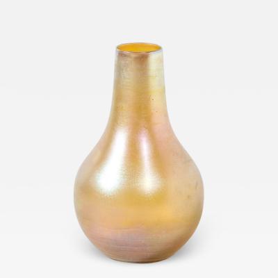 Louis Comfort Tiffany Iridescent Favrile Art Glass Gord Form Vase Signed Louis Comfort Tiffany