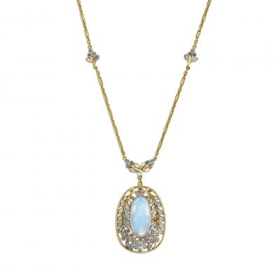 Louis Comfort Tiffany Louis Comfort Tiffany for Tiffany Co Moonstone Necklace