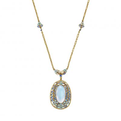 Louis Comfort Tiffany Louis Comfort Tiffany for Tiffany Co Moonstone Necklace