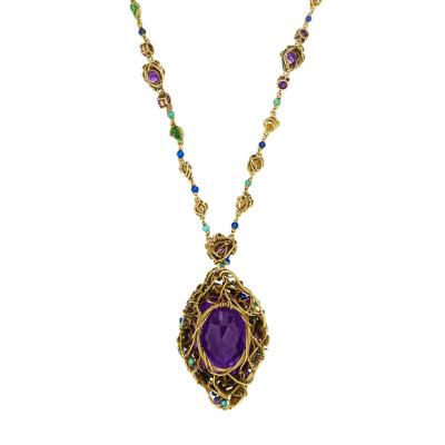 Louis Comfort Tiffany Louis Comfort Tiffany for Tiffany Co Pendant Necklace