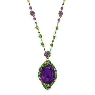 Louis Comfort Tiffany Louis Comfort Tiffany for Tiffany Co Pendant Necklace