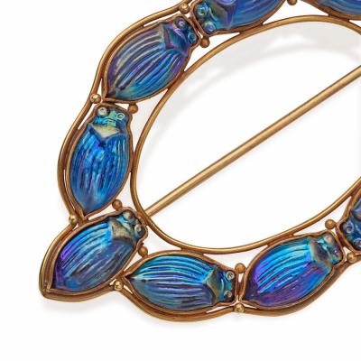 Louis Comfort Tiffany Louis Tiffany at Tiffany Co Favrile Glass Scarab Brooch